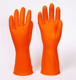 ถุงมือยางสีส้ม hand01 ถุงมือยางสีส้ม สำหรับงานทั่วไป